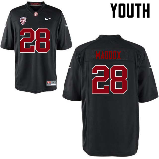 Youth Stanford Cardinal #28 Dorian Maddox College Football Jerseys Sale-Black